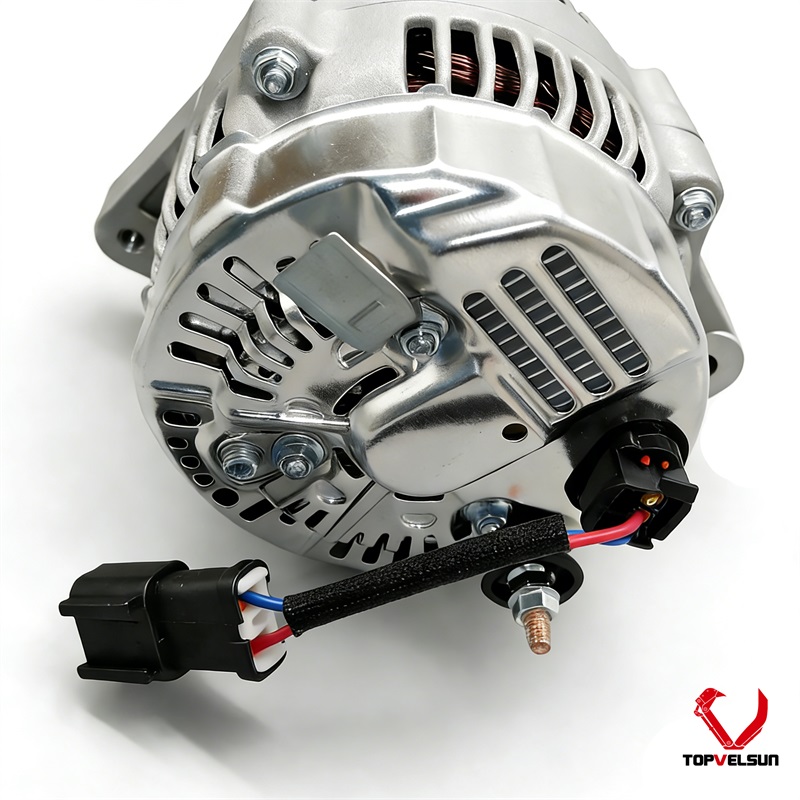 600-861-6420 alternator pulley and mounting ear close-up (confirm groove)