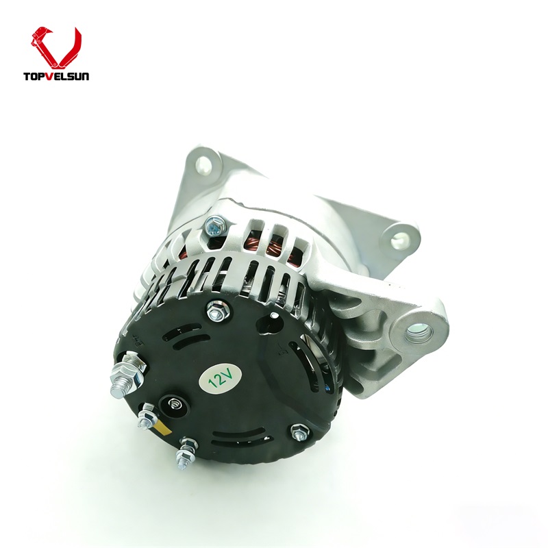 excavator alternator pulley grooves close-up (verify belt size