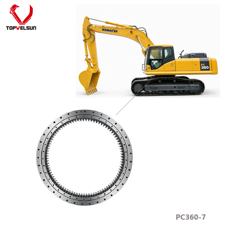 Komatsu PC300LC-6 upper structure rotational bearing replacement