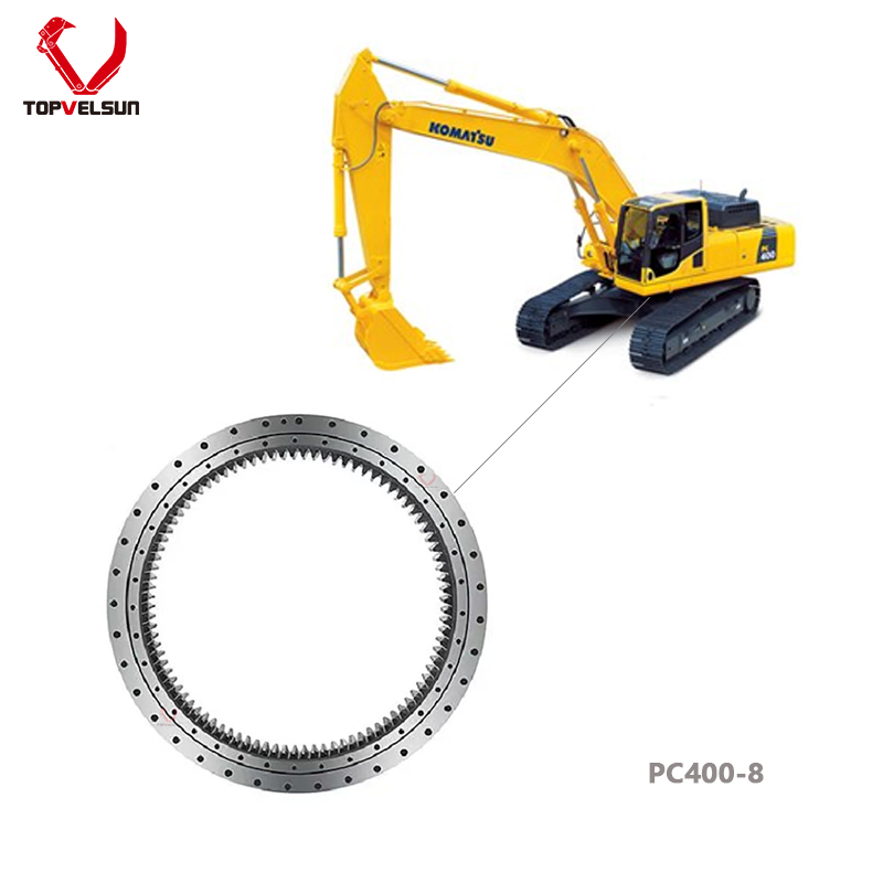 Komatsu PC400LC-6 upper structure rotational bearing replacement