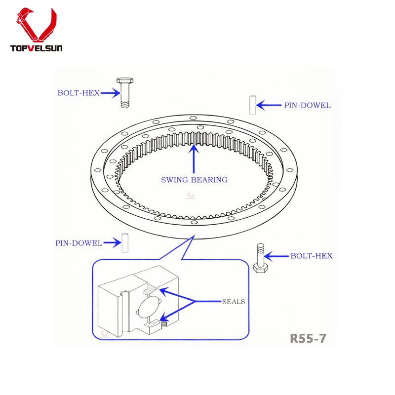 81M8-01020 81M8-01021 Swing Bearing (572x800x70mm) for Hyundai R55-7