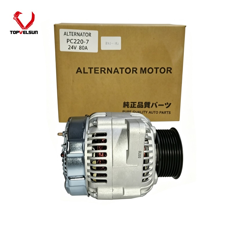 600-861-6410 High-Output 24V 80A Alternator for Komatsu 6D102 Engines PC200-6 PC220-7 Excavator