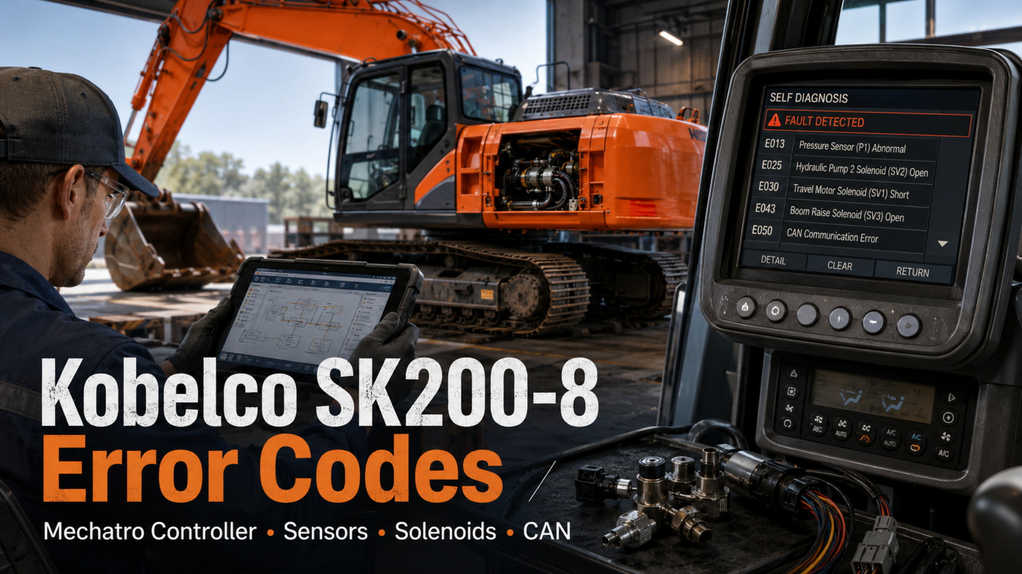 Kobelco SK200-8 Error Codes: Mechatro Controller Fault Code List