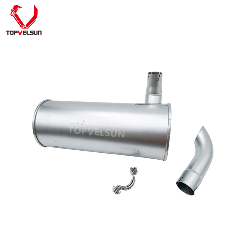 5I-8007 muffler canister and 66mm inlet pipe connection detail