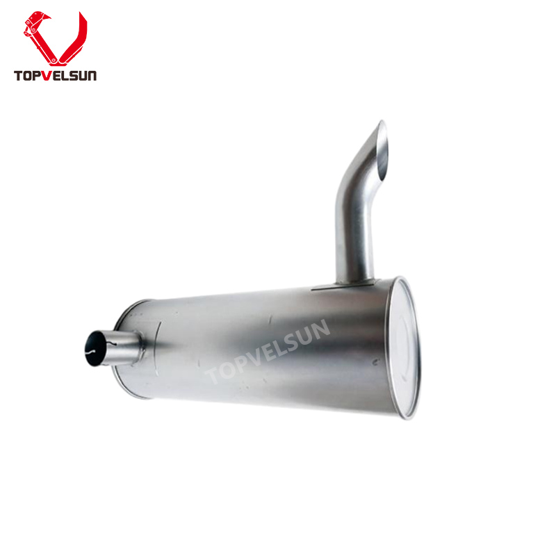 4448415 muffler 780mm canister and 84mm inlet connection detail