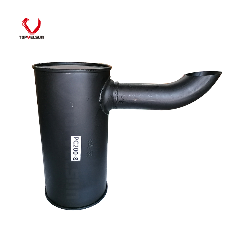 6754-11-5340 muffler 555mm canister and 93mm inlet connection detail