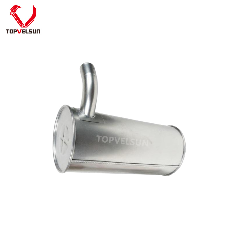 LP12P00003P1 muffler 490mm canister and 65mm inlet connection detail