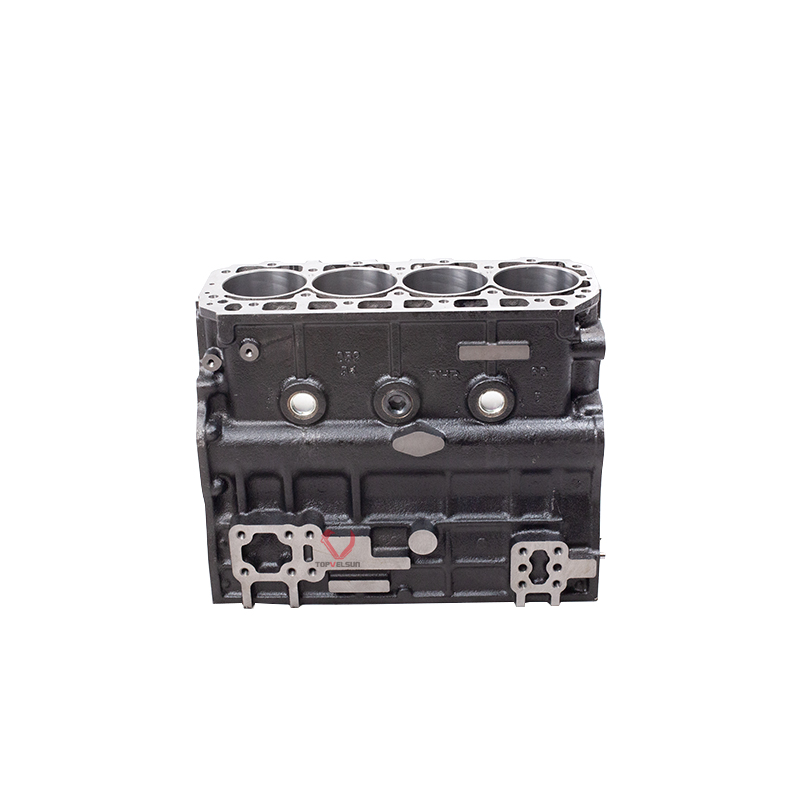 Yanmar 4TNV98 engine block top view with four cylinder bores