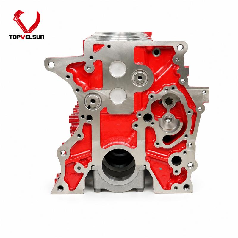 J08E cylinder block mounting and oil gallery details